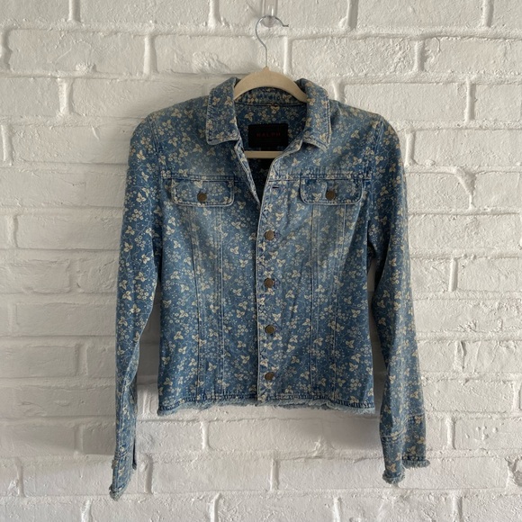 Ralph Lauren Denim Distressed Floral Jacket